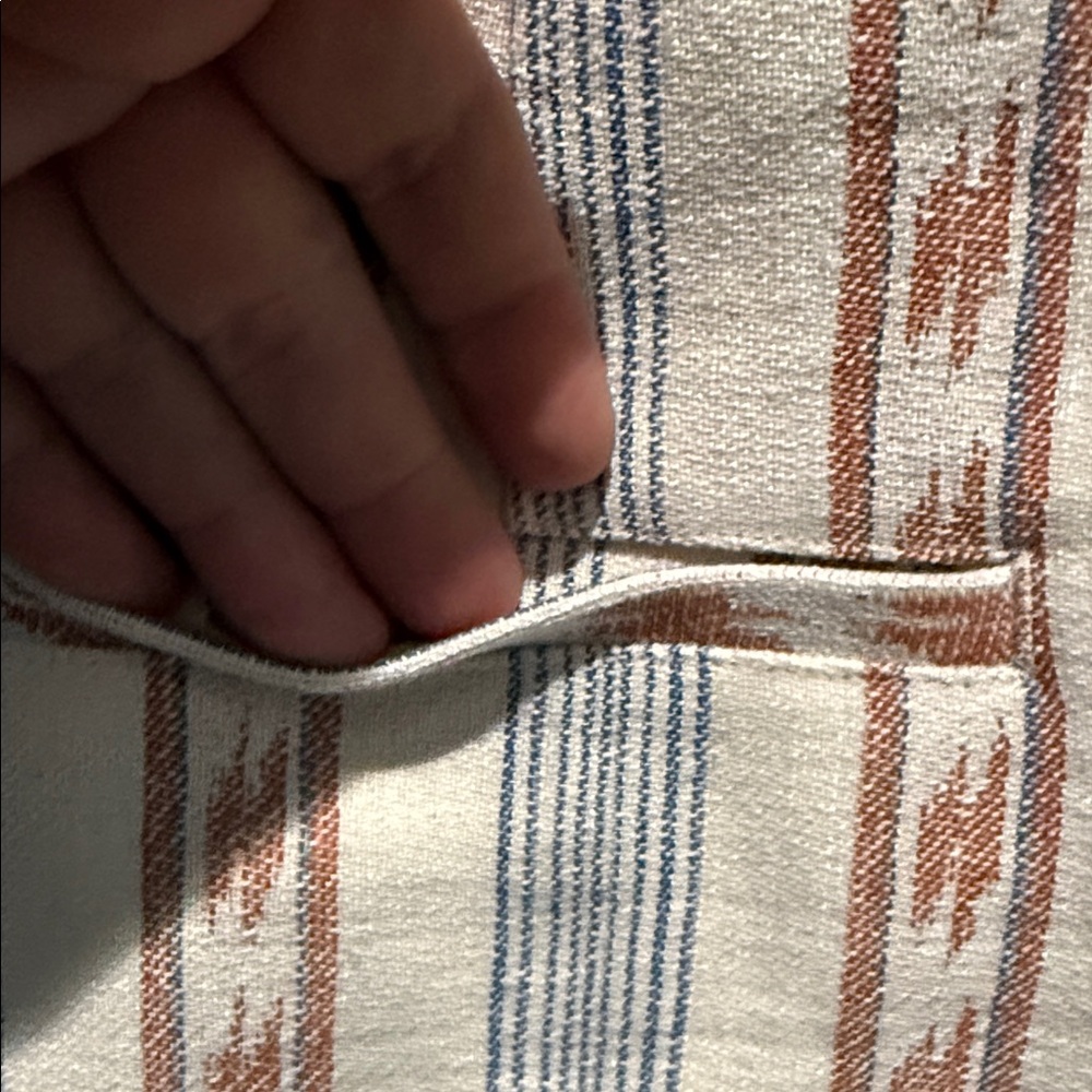 NWT Hunter Bell NY High-Waist Stripe Belted Cream Coral Linen Blend Shorts Sz 6 - Picture 8 of 13